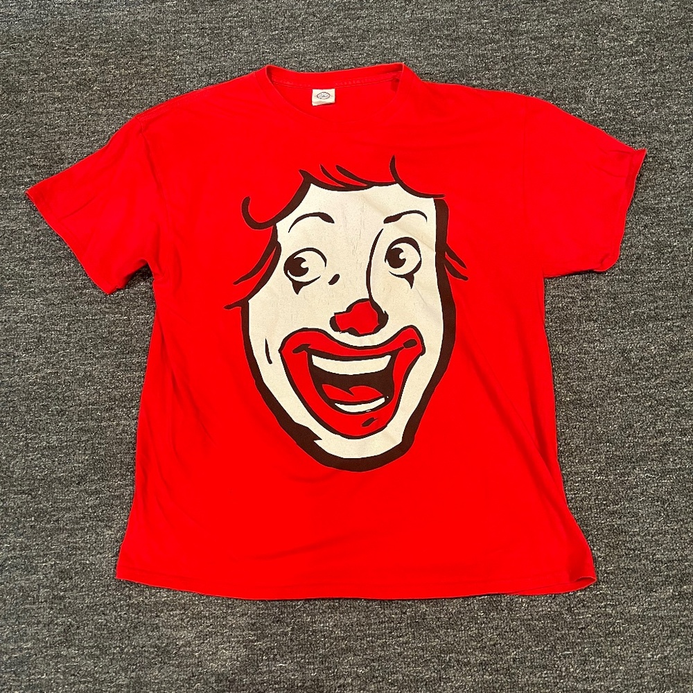Rare VTG DELTA Ronald McDonald Is You Big Face Print T Shirt 90s Fast Food XL